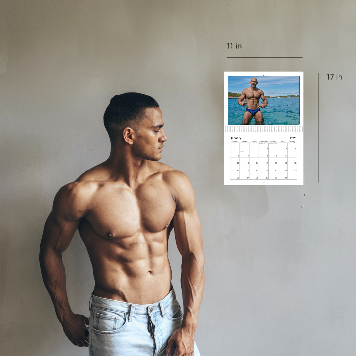 DILFS of Pamela Beach 2025 Calendar - Sexy Daddies Muscular Dad Hunks Wall calendars Gay Gift - LGBTQ Gift Calendar - Bachelorette Gay Gift