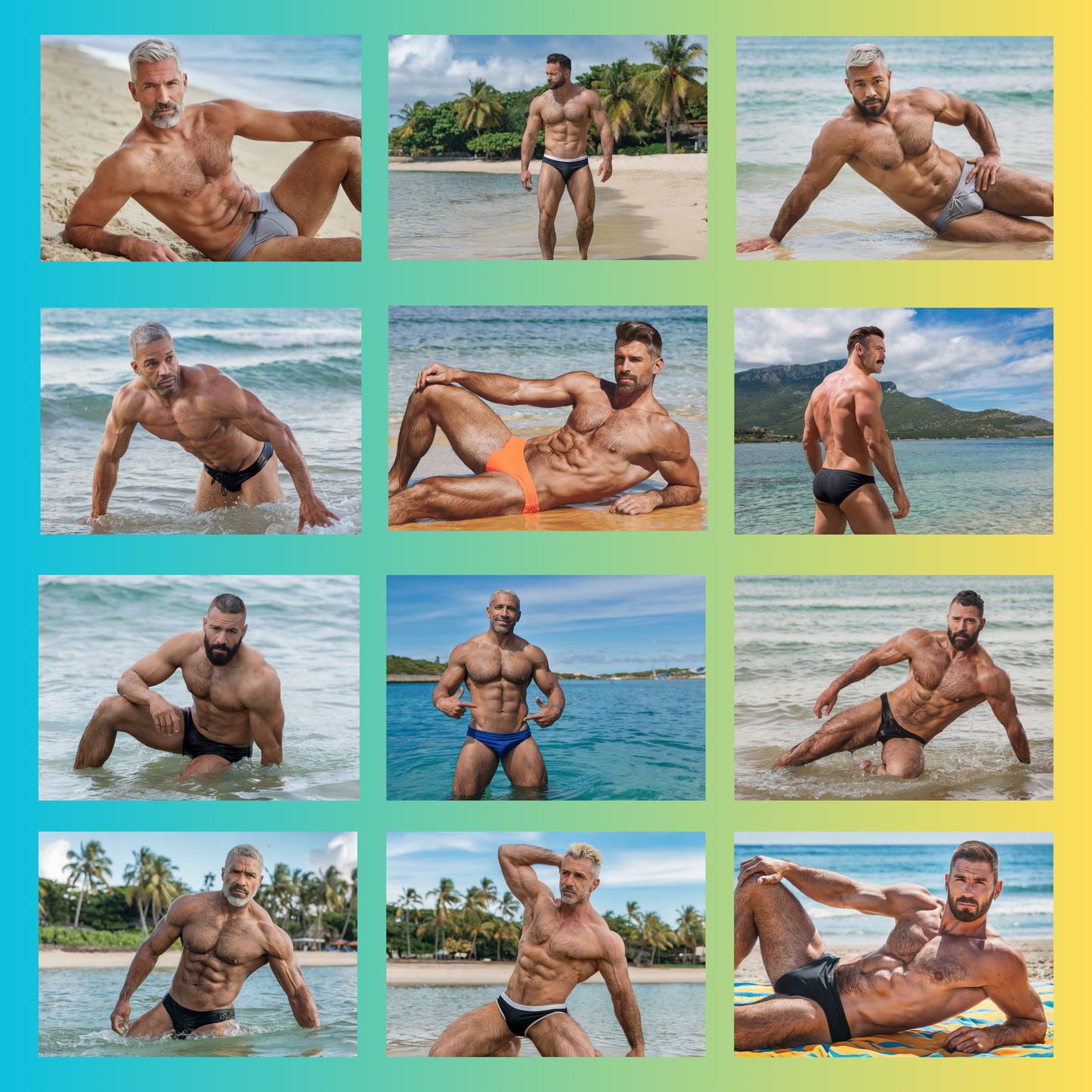 DILFS of Pamela Beach 2025 Calendar - Sexy Daddies Muscular Dad Hunks Wall calendars Gay Gift - LGBTQ Gift Calendar - Bachelorette Gay Gift