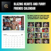 2026 Blazing Hearts & Furry Friends Calendar featuring sexy fireman and cute dog.