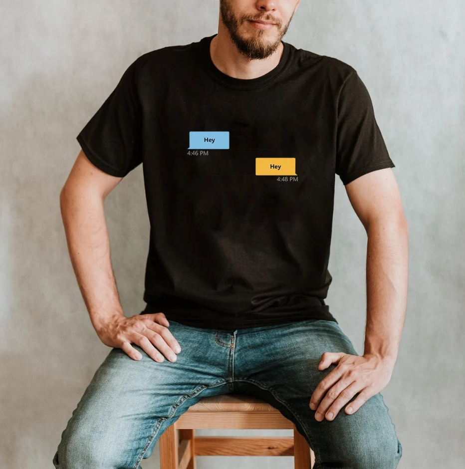 Gay Grindr Hookup Dialogue Shirt - Hey