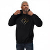 Man wearing black Bear pride Hoodie with claw marks design.