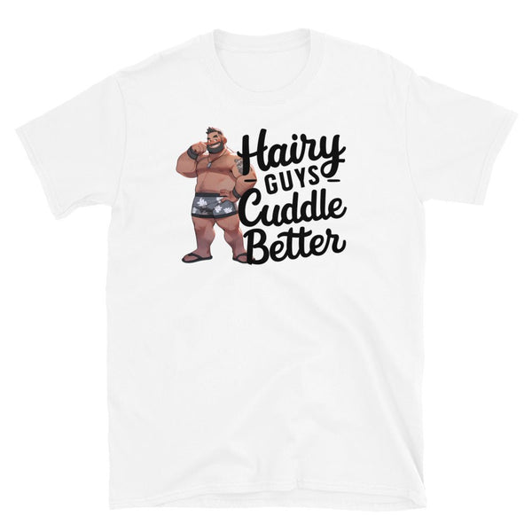 Beefy Queen Daddy Bear Gay Hairy Man Funny LGBTQ Rainbow Gay Daddy Bear Pride shirt design with humorous slogan.