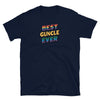 Best Guncle Shirt in navy blue with colorful text design, trendy gay pride gift.