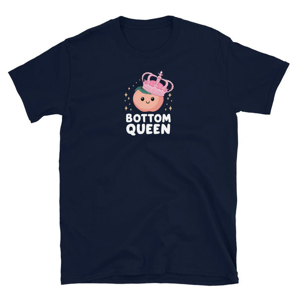 Funny gay shirt featuring a cute "Bottom Queen" design with a crown.