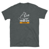 Dark grey gay shirt featuring bear graphics and humorous text design.