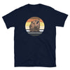 Cute Gay Bear Pride Flag Colors for Gay Bear Cubs T-Shirt, featuring a bear graphic on navy fabric.