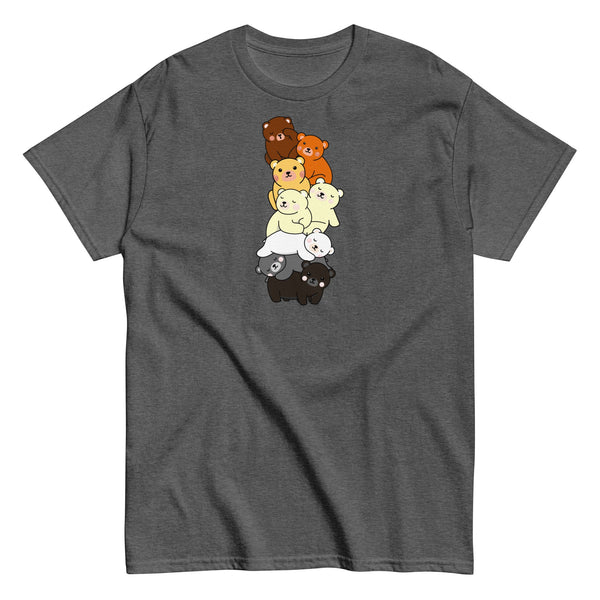 Cute Gay Bear Pride Flag Colors for Gay Bear Cubs T-Shirt featuring stacked colorful bear graphics.