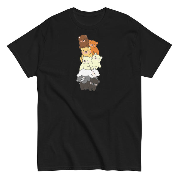 Cute Gay Bear Pride Flag Colors for Gay Bear Cubs T-Shirt with multiple bear graphics.
