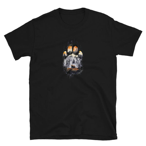 Cute Gay Bear Pride Shirt - Bear Paw Flag Colors for Gay Bear Cub Shirt design on black tee.