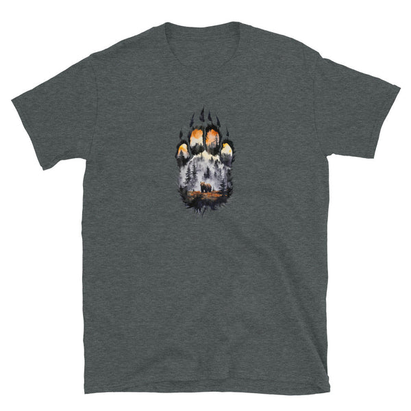 Cute Gay Bear Pride Shirt - Bear Paw Flag Colors for Gay Bear Cub Shirt on dark grey t-shirt.