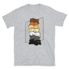 Cute Gay Bear Pride T-Shirt - Bear Flag 7 Colours featuring stacked cartoon bears on grey fabric.