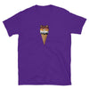 Cute Ice Cream Bear Pride Shirt featuring a bear in an ice cream cone, purple tee.