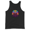 Cute Gay Bear Top | Bear Pride Outfit | Gay Pride Bear Shirt | LQBTQ Rainbow Flag Gifts on a black tank top.