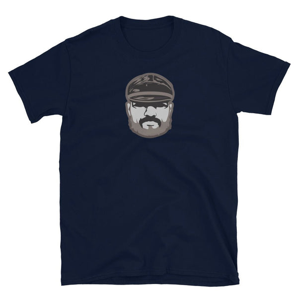 Daddy Leather Gay T-Shirt featuring a bear graphic on a navy background.
