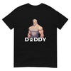 Black gay shirt featuring muscular character and 'DADDY' text design.