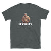 Daddy's Woof Gay Bear T-Shirt with muscular man and paw print design.