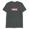Demon Twink Funny Gay Pride Tee, Soft unisex t-shirt, dark grey color with bold text.