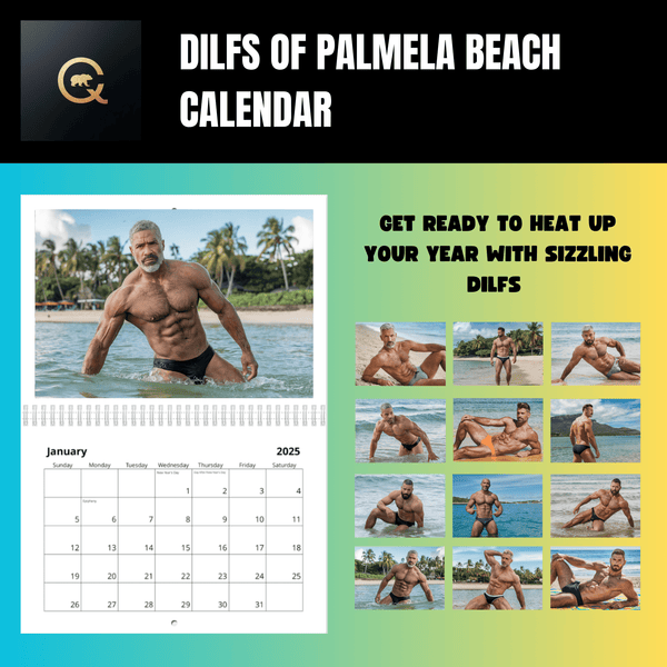 DILFS of Pamela Beach 2026 Calendar showcasing muscular men in various poses.