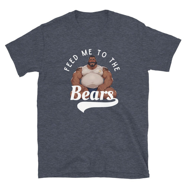 Gay Bear Illustration - Gay pride shirt featuring a muscular bear graphic and fun text.