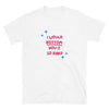 White t-shirt featuring humorous text, funny gay bottom shirt - I would Bottom you so hard.