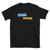 Black funny gay shirt featuring humorous Grindr text conversation design.