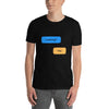 Funny Gay Hookup Cruising Shirt for Men Looking? Yep. Grindr dialogues. LGBT clothing in black.