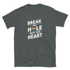 Funny Gay Raunchy Gay Top Pride LGBTQ Breaking Hearts Men's Gay Pride Gift for Gay Bottom shirt design in dark heather.