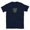 Funny Golden Shower Shirt Tee - LGBTQ Gay Watersports, navy blue t-shirt with humorous text.