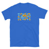 Funny Grindr Messages Grindr dialogues LGBT Shirt, blue t-shirt with colorful text design.