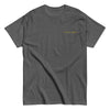 Funny Raunchy Gay Embroidered Tee - 0 Feet Away T-Shirt in Sport Grey color.