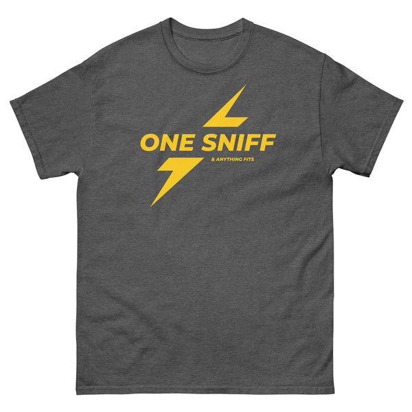 Funny Rush Incense Poppers - One Sniff & Anything Fits Graphic Tee, grey, unisex, trendy gay shirt.