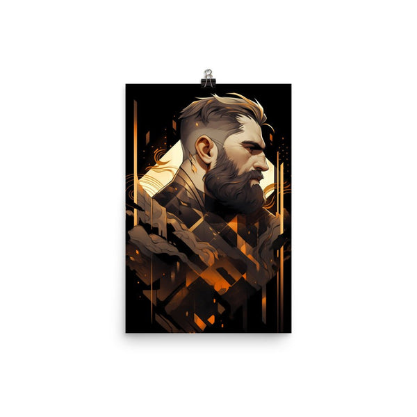 Gay Art: Dallas, Gay Print, Gay Muscle Bear Art, Hot Gay Bear, Jock Muscle, Bearded Hot Daddy Poster with modern graphic design.