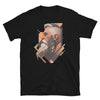 Gay Art: David, Gay Muscle Bear Art, Hot Gay Bear, Jock Muscle, Bearded Hot Daddy Unisex T-Shirt on black fabric.