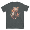 Gay Art: David, Gay Muscle Bear Art, Hot Gay Bear, Jock Muscle, Bearded Hot Daddy Unisex T-Shirt design on a dark shirt.