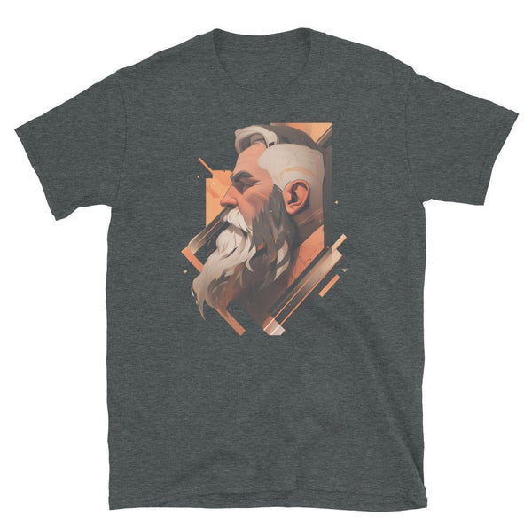 Gay Art: David, Gay Muscle Bear Art, Hot Gay Bear, Jock Muscle, Bearded Hot Daddy Unisex T-Shirt design on a dark shirt.