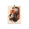 Gay Art: David, Gay Print, Gay Muscle Bear Art, profile illustration of a bearded man.