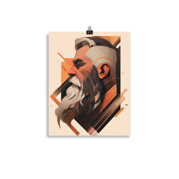 Gay Art: David, Gay Print, Gay Muscle Bear Art featuring a bearded man illustration.
