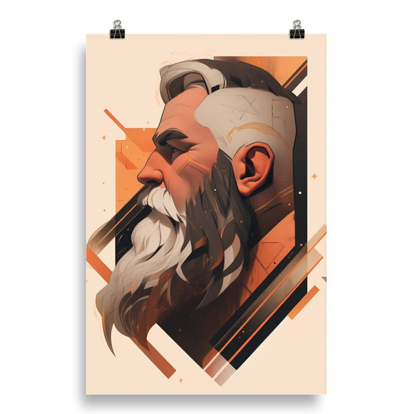 Gay Art: David, Gay Print, Gay Muscle Bear Art, Bearded Hot Daddy poster design.