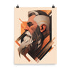 Gay Art: David, Gay Print, Gay Muscle Bear Art, portrait of a bearded man in warm tones.
