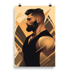 Gay Art: Ian, Gay Print, Gay Muscle Bear Art featuring a muscular bearded man illustration.
