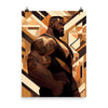 Gay Art: JACK, gay muscle bear poster featuring a muscular man in geometric design.