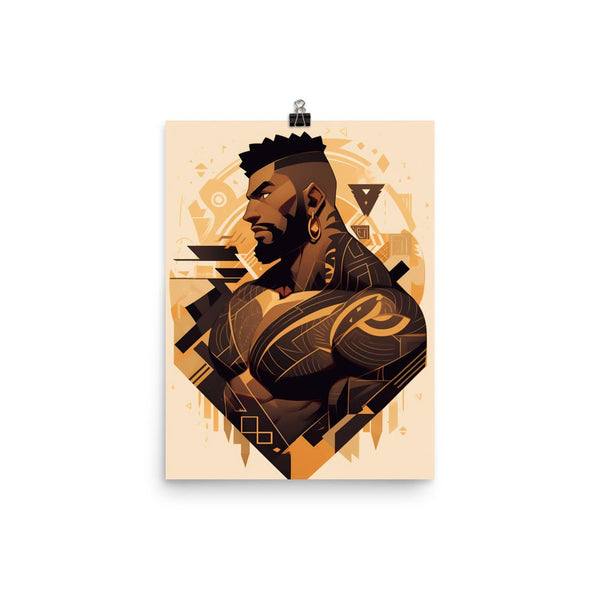 Gay Art: JAY, Gay Print, Gay Muscle Bear Art, stylish bearded man with tattoos.