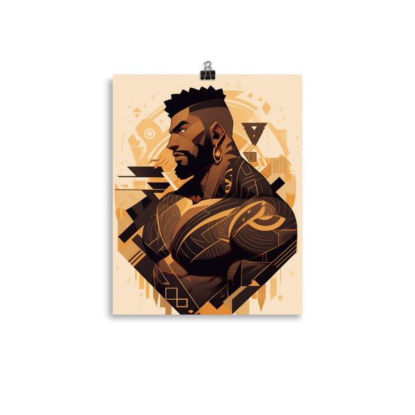 Gay Art: JAY, Gay Print, Gay Muscle Bear Art, portrait of a muscular man.