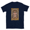 Gay BDSM Jesus - Tshirt featuring a muscular figure in a vivid graphic design.