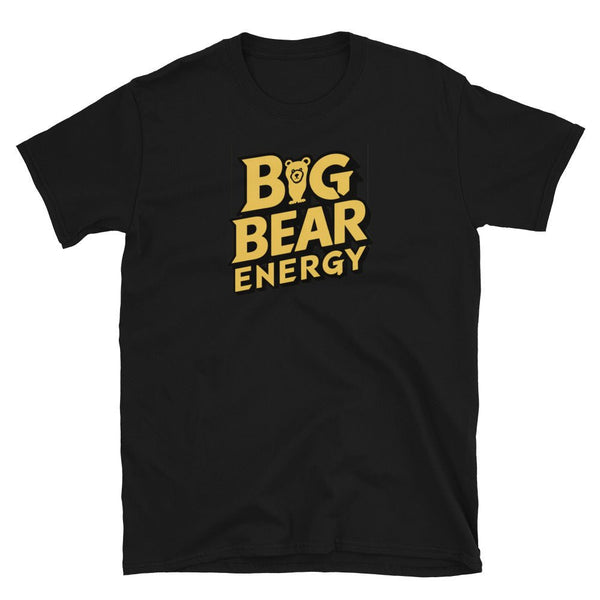 Black gay bear shirt featuring 'Big Bear Energy' graphic design.