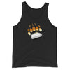 Black tank top featuring a bear paw graphic, perfect gay pride apparel.