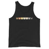 Gay Bear Men Tank Top - Cute Gay Bear Pride Flag Colors, black tank with colorful bear graphics.