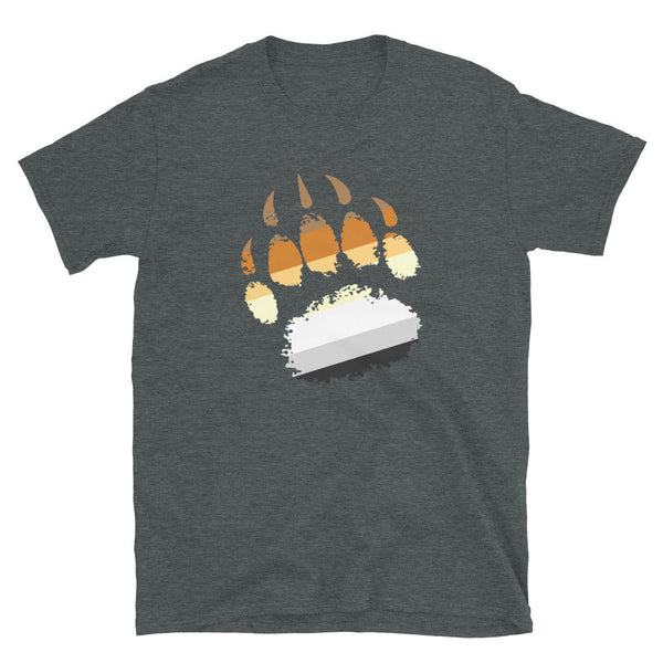 Gay Bear Pride Flag Colors - Paw T-Shirt with bear claw print design.