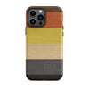 Gay Bear Pride Flag Wooden Texture Print iPhone® Clear Case with earthy color stripes.