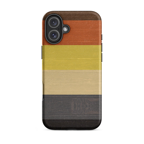 Gay Bear Pride Flag Wooden Texture Print iPhone® Clear Case with striped design